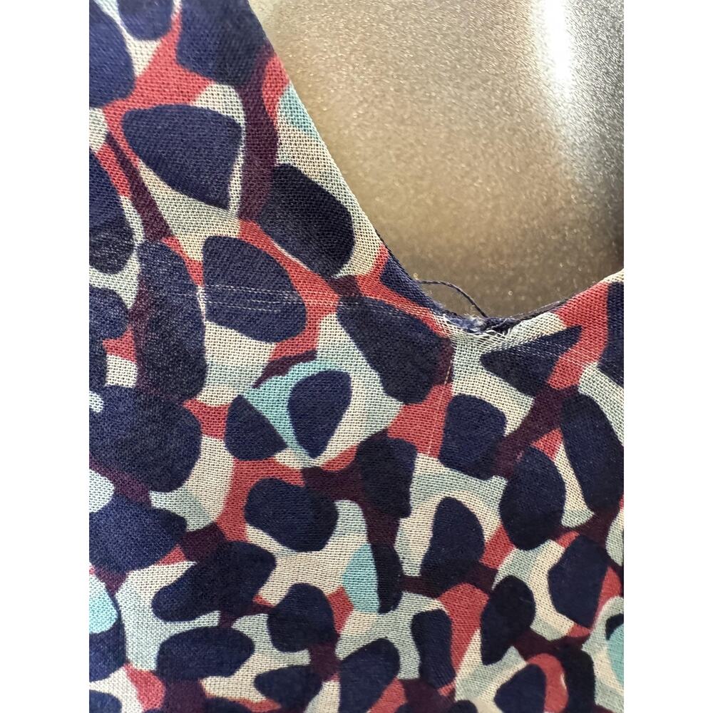 Ramy Brook 100% Silk Dress Womens Medium Blue Geometric Print Mini Blouson - Picture 4 of 12